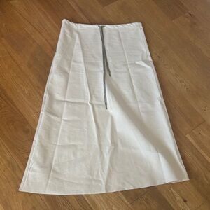 Erica Tanov Isabelle Cotton Canvas A Line Skirt with Drawstring Waist